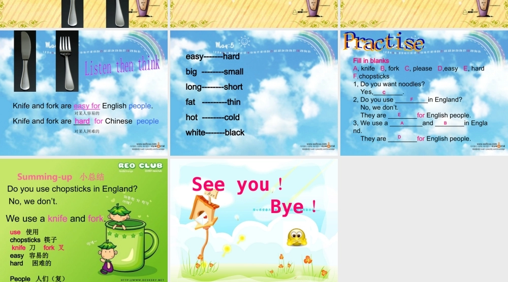 三年级英语上册 Module 1 Unit 1 Do you use chopsticks in England课件1 外研版（一起）-外研版小学三年级上册英语课件