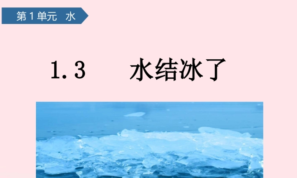 三年级科学上册 水 3水结冰了课件 教科版-教科版小学三年级上册自然科学课件