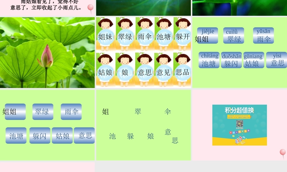 一年级语文下册 阅读三《荷叶姐姐》课件2 教科版-教科版小学一年级下册语文课件