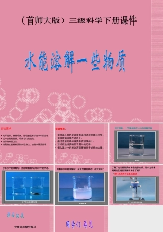 三年级科学下册 水能溶解一些物质 2课件 首师大版