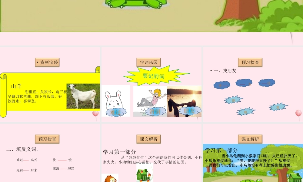 一年级语文下册 阅读三《小乌龟笑了》课件3 教科版-教科版小学一年级下册语文课件