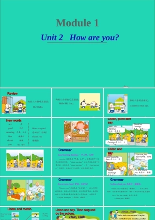 三年级英语上册 Module 1 Unit 2 How are you课件+素材 外研版（三起）