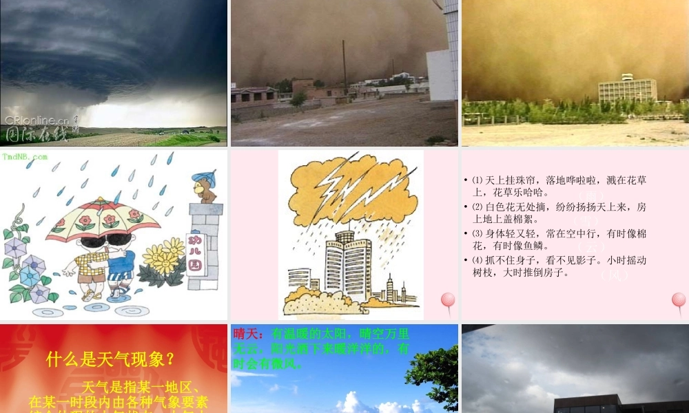 三年级科学下册 2.1《多姿多彩的天气》课件2 湘教版-湘教版小学三年级下册自然科学课件