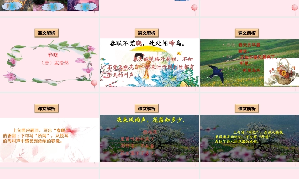 一年级语文下册 阅读五 第9课《古诗两首》（春晓 村居）课件 教科版-教科版小学一年级下册语文课件