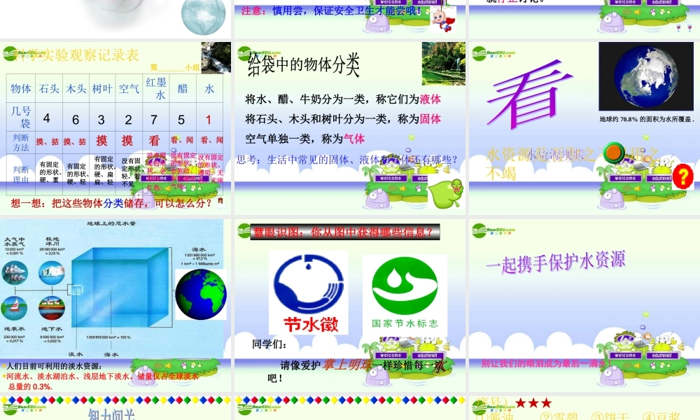 三年级科学上册 水和空气 1、水课件 教科版