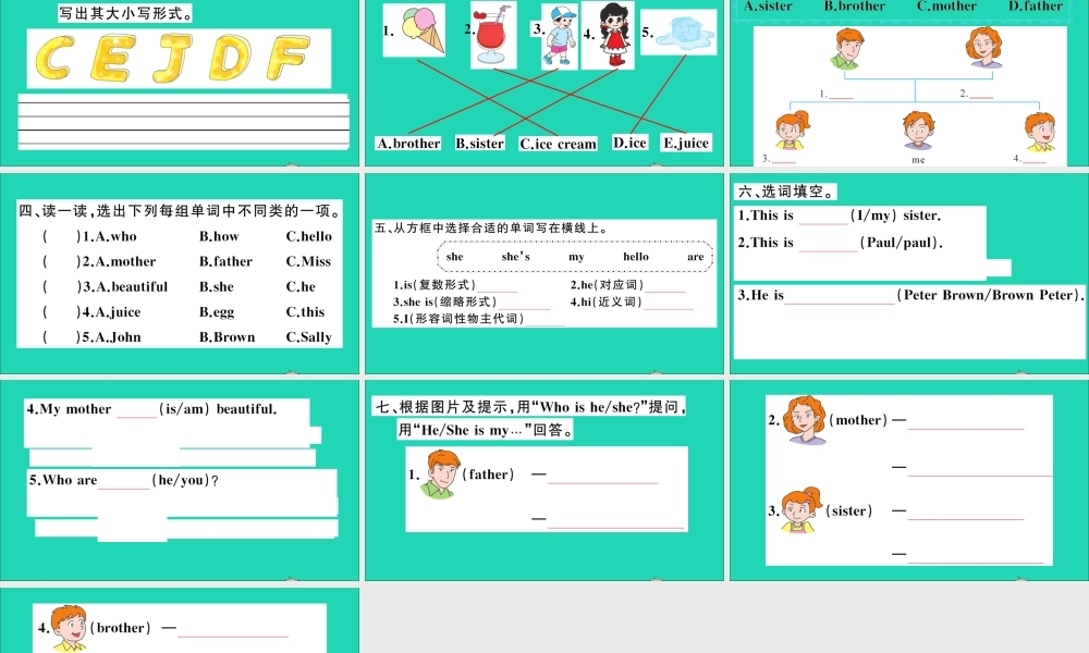 三年级英语上册 Module 2 My famiy my friends and me Unit 5 My family作业课件 沪教牛津版（三起）-牛津版小学三年级上册英语课件