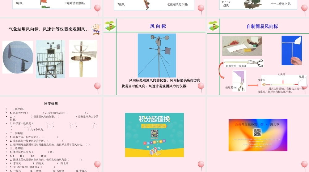 三年级科学下册 2.3《观察风》课件1 湘教版-湘教版小学三年级下册自然科学课件