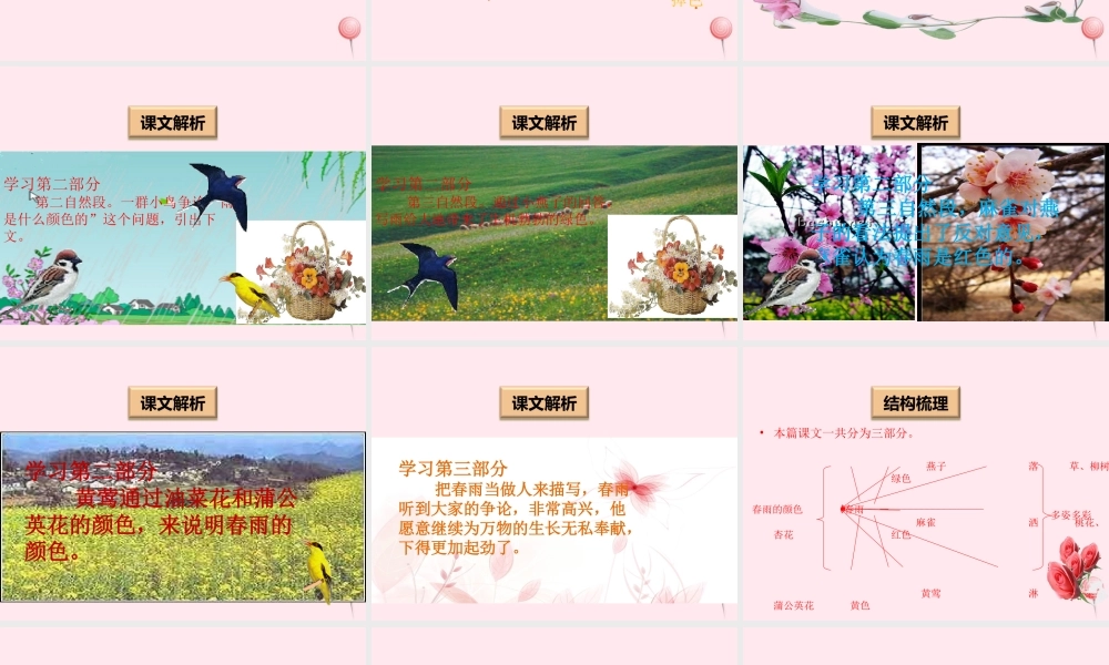 一年级语文下册 阅读五 第10课《春雨的颜色》课件1 教科版-教科版小学一年级下册语文课件