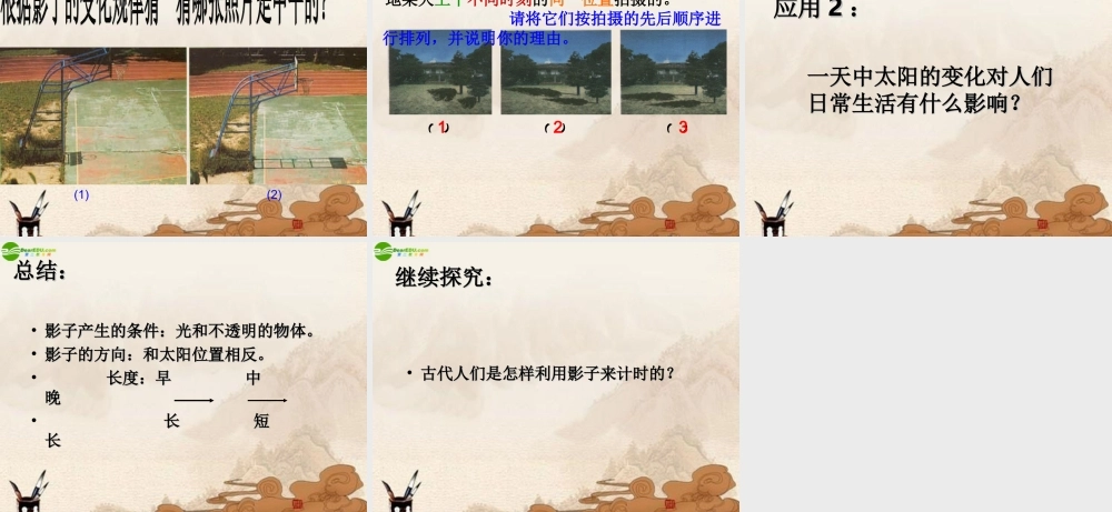 三年级科学上册 太阳和影子课件 青岛版五年制