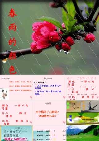一年级语文下册 阅读五 第10课《春雨的颜色》课件3 教科版-教科版小学一年级下册语文课件