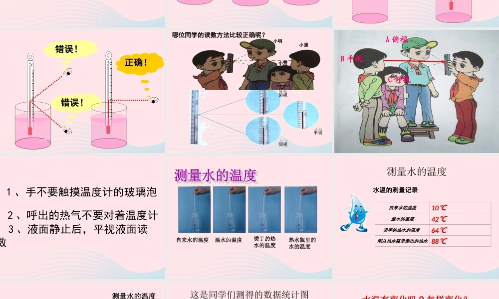 三年级科学下册 温度与水的变化 2《测量水的温度使用》课件1 教科版-教科版小学三年级下册自然科学课件