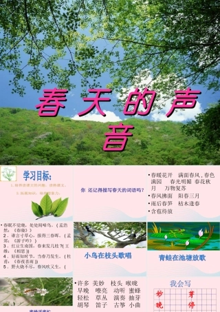 一年级语文下册 阅读五《春天的声音》课件1 教科版-教科版小学一年级下册语文课件