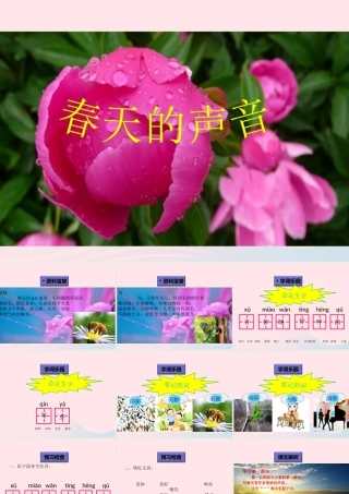 一年级语文下册 阅读五《春天的声音》课件2 教科版-教科版小学一年级下册语文课件