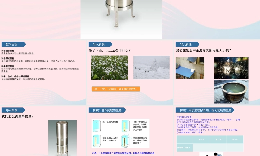 三年级科学上册 天气 4测量降水量课件 教科版-教科版小学三年级上册自然科学课件