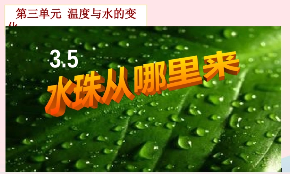 三年级科学下册 温度与水的变化 5 水珠从哪里来课件3 教科版-教科版小学三年级下册自然科学课件