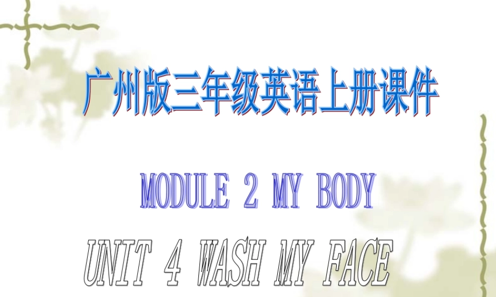 三年级英语上册 Module 2 Unit 4 Wash My Face课件 广州版