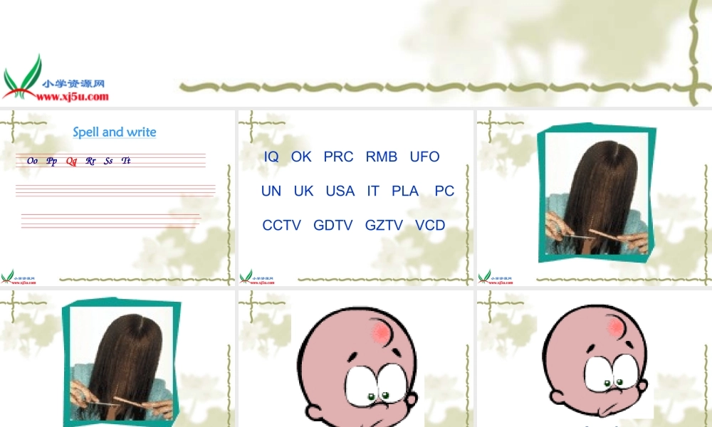 三年级英语上册 Module 2 Unit 4 Wash My Face课件 广州版