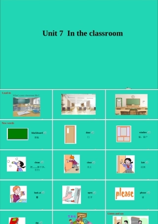 三年级英语上册 Module 3 Places and activities Unit 7 In the classroom课件+素材 沪教牛津版（三起）
