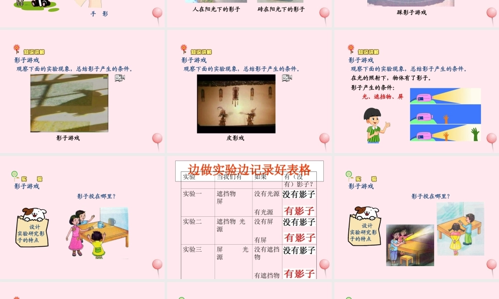 三年级科学下册 5.1《光与影》课件2 湘教版-湘教版小学三年级下册自然科学课件