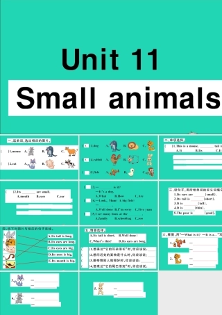 三年级英语上册 Module 4 The world around us Unit 11 Small animals作业课件 沪教牛津版（三起）-牛津版小学三年级上册英语课件