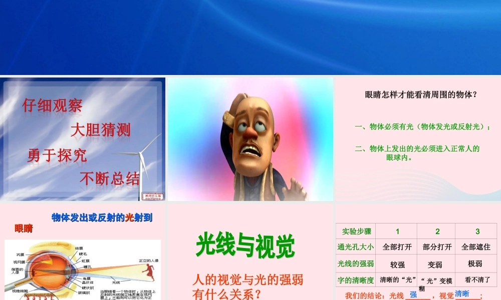 三年级科学下册 5.5《光线与视觉》课件2 湘教版-湘教版小学三年级下册自然科学课件