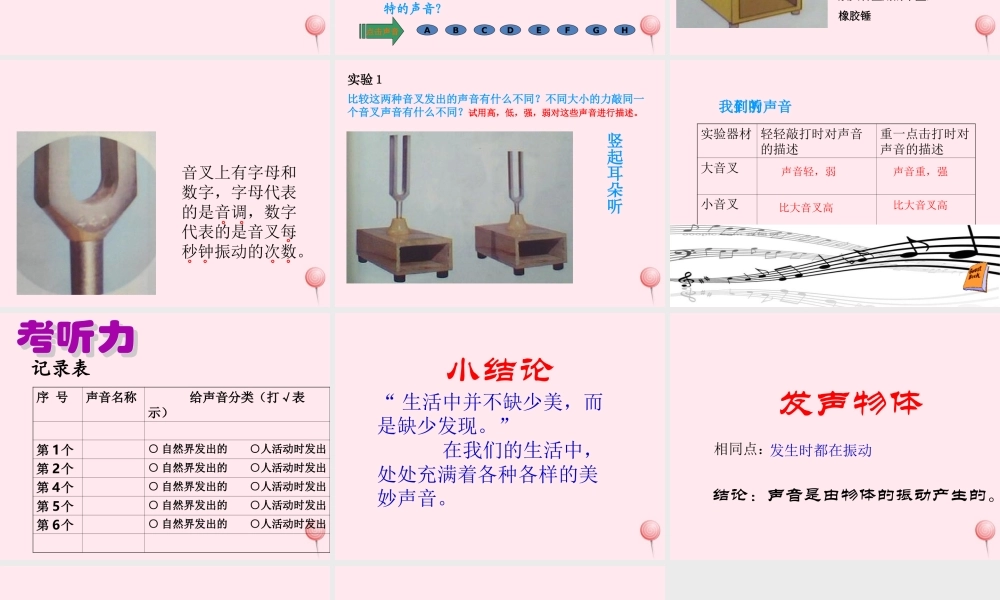 三年级科学下册 第二单元 第3课《倾听声音》课件2 冀教版-冀教版小学三年级下册自然科学课件