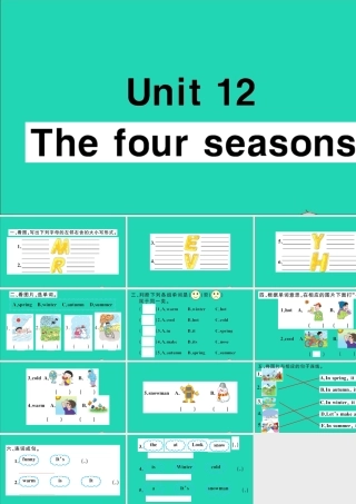 三年级英语上册 Module 4 The world around us Unit 12 The four seasons作业课件 沪教牛津版（三起）-牛津版小学三年级上册英语课件