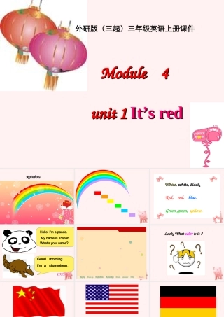 三年级英语上册 Module 4 Unit 1(2)课件 外研版