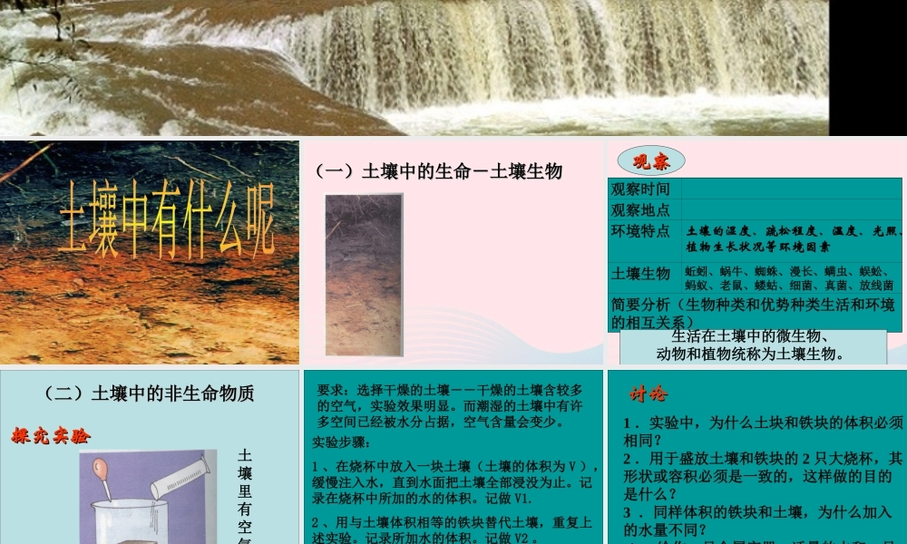 三年级科学下册 三 植物生活的土地 1《土壤里有什么》课件4 新人教版-新人教版小学三年级下册自然科学课件