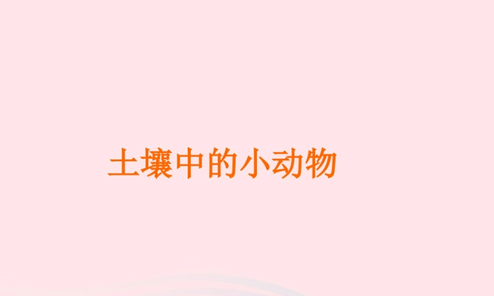 三年级科学下册 三 植物生活的土地 2《土壤中的动物》课件1 新人教版-新人教版小学三年级下册自然科学课件