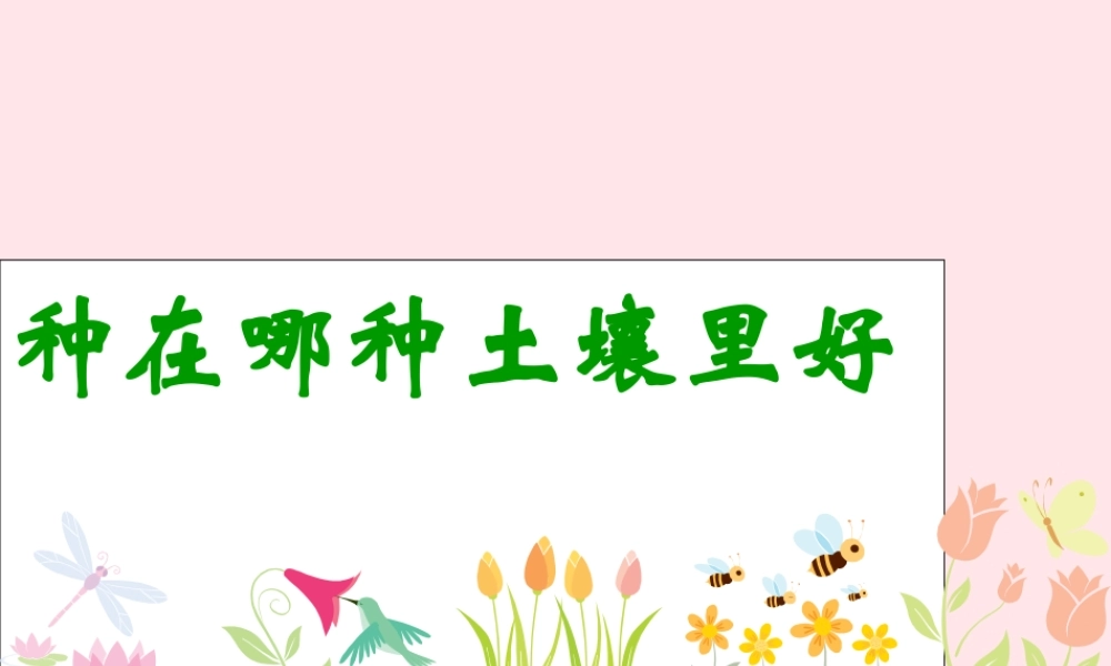 三年级科学下册 三 植物生活的土地 3《种在哪种土壤里好》课件1 新人教版-新人教版小学三年级下册自然科学课件