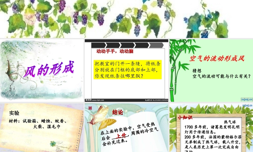 三年级科学下册 第二单元 第8课《风的形成》课件1 青岛版五四制-青岛版小学三年级下册自然科学课件