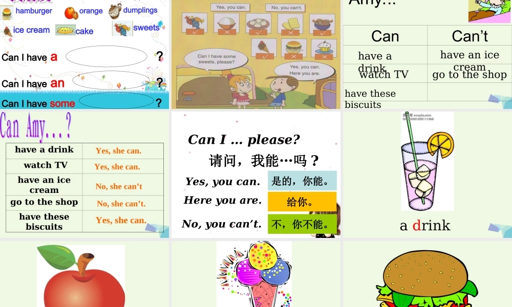 三年级英语上册 Module 5 Unit 1 Can I have an ice cream课件3 外研版（一起）-外研版小学三年级上册英语课件