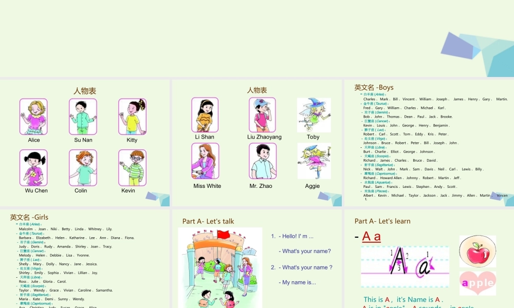 三年级英语上册 Unit 1 Hello课件3 陕旅版-陕旅版小学三年级上册英语课件