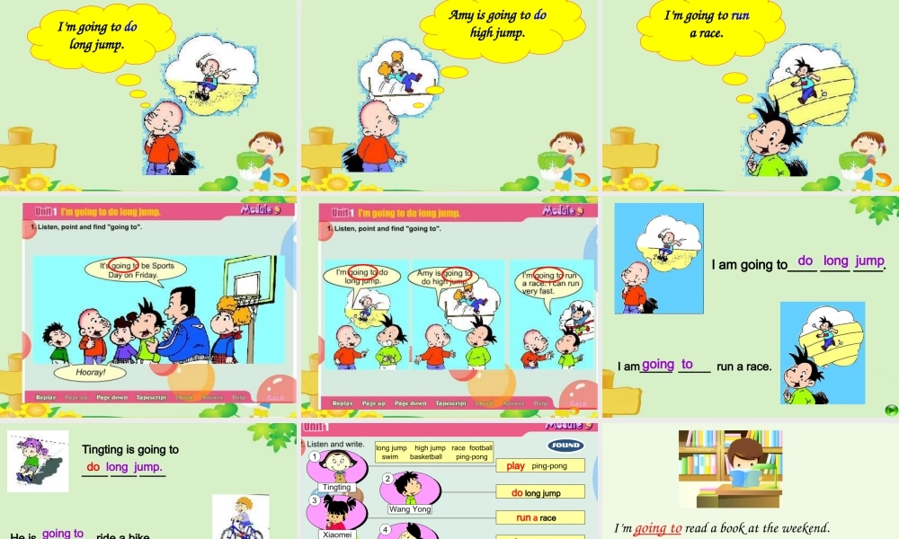 三年级英语上册 Unit 1 I’m going to do long jump课件1 外研版（一起）-外研版小学三年级上册英语课件