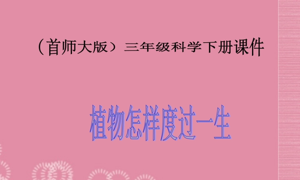 三年级科学下册 植物怎样度过一生 2课件 首师大版