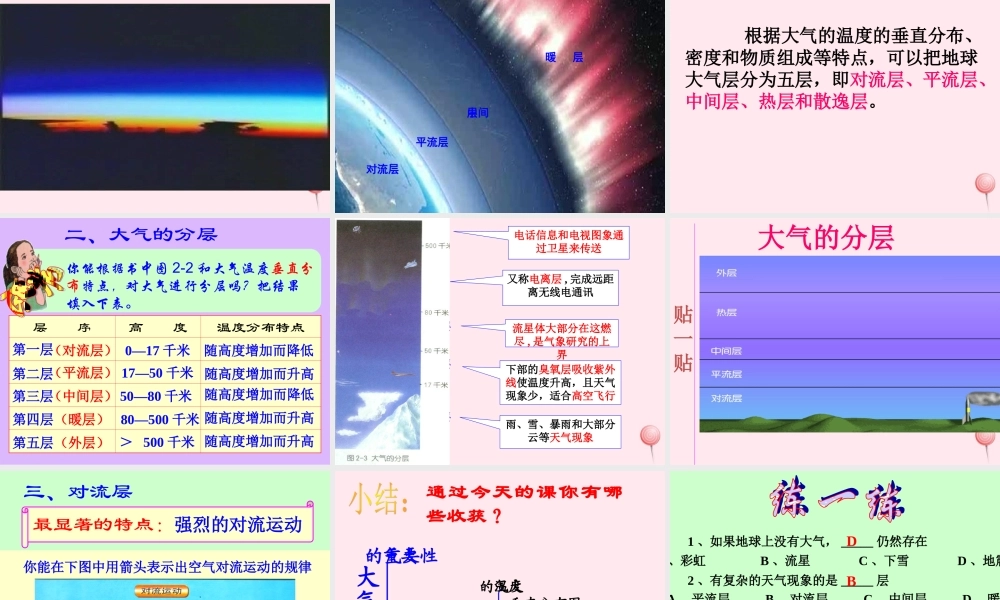 三年级科学下册 第二单元 第9课《地球的大气层》课件2 青岛版五四制-青岛版小学三年级下册自然科学课件