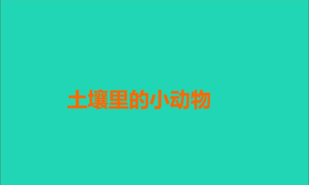 三年级科学下册 三 植物生活的土地 第2课《土壤中的动物》课件1 新人教版-新人教版小学三年级下册自然科学课件
