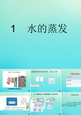 三年级科学下册 第二单元 水的三态变化 2.1 水的蒸发课件 （新版）湘科版-人教版小学三年级下册自然科学课件