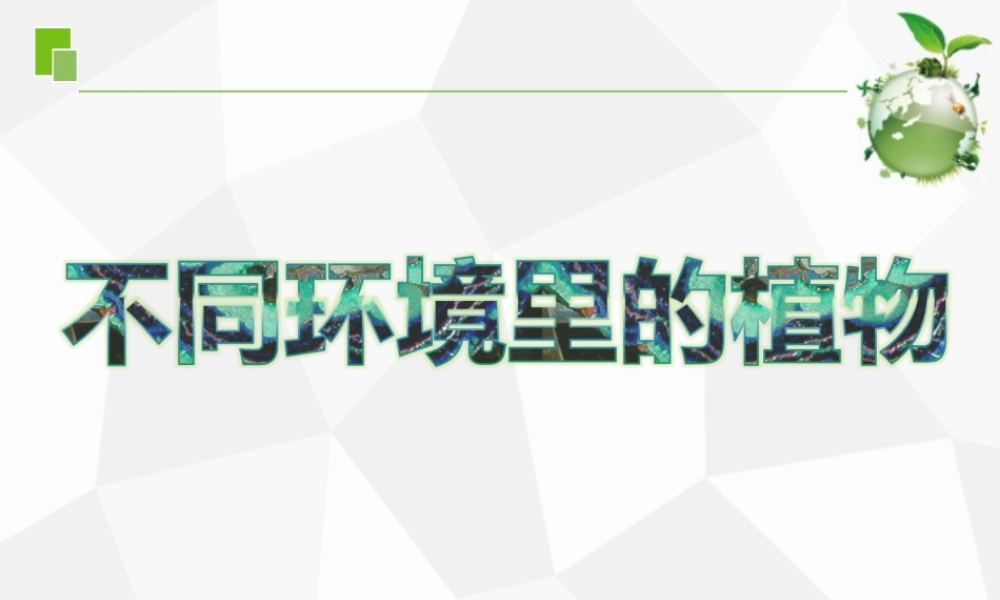 三年级科学下册 第二单元 植物与环境 5 不同环境里的植物课件 苏教版-苏教版小学三年级下册自然科学课件