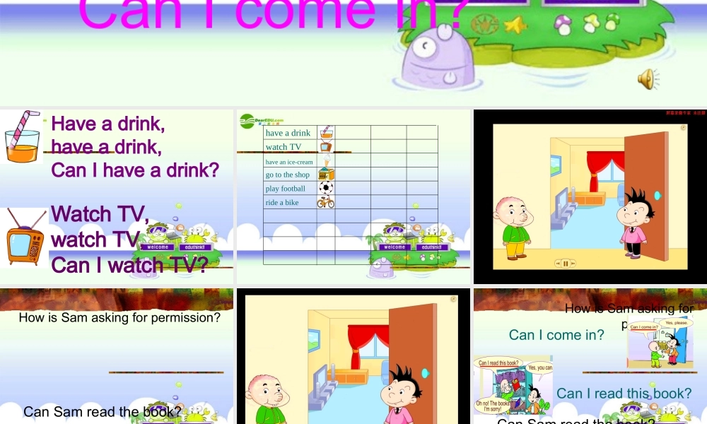 三年级英语上册 Module 5_Unit 2 Can I come in课件 外研版（一年级起点）