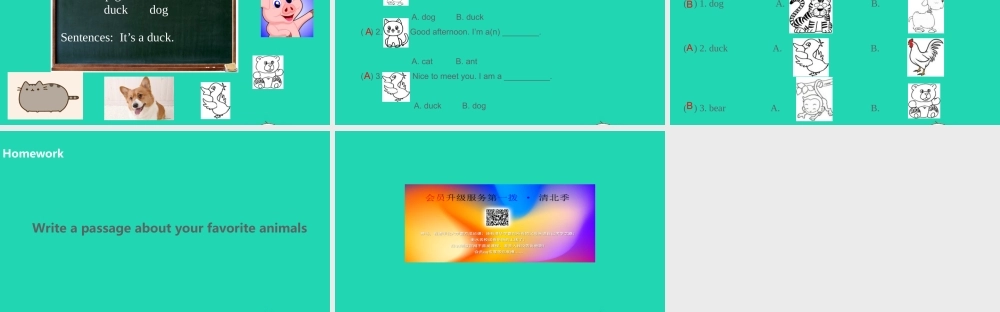 三年级英语上册 Unit 4 We love animals（第2课时）课件 人教PEP版-人教PEP小学三年级上册英语课件