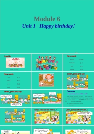 三年级英语上册 Module 6 Unit 1 Happy birthday课件+素材 外研版（三起）