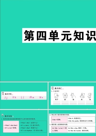 三年级英语上册 Unit 4 We love animals单元知识梳理课件 人教PEP-人教PEP小学三年级上册英语课件