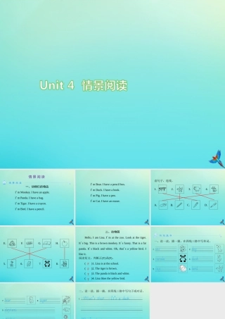 三年级英语上册 Unit 4 We love animals情景阅读练习课件 人教PEP版-人教PEP小学三年级上册英语课件