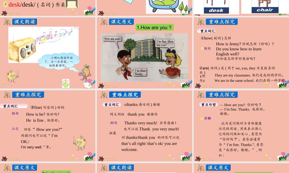 三年级英语上册 Unit 1 School and Numbers Lesson 3 How are you课件 冀教版（三起）-冀教版小学三年级上册英语课件