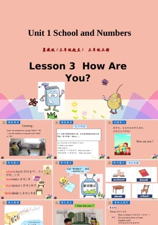三年级英语上册 Unit 1 School and Numbers Lesson 3 How are you课件 冀教版（三起）-冀教版小学三年级上册英语课件