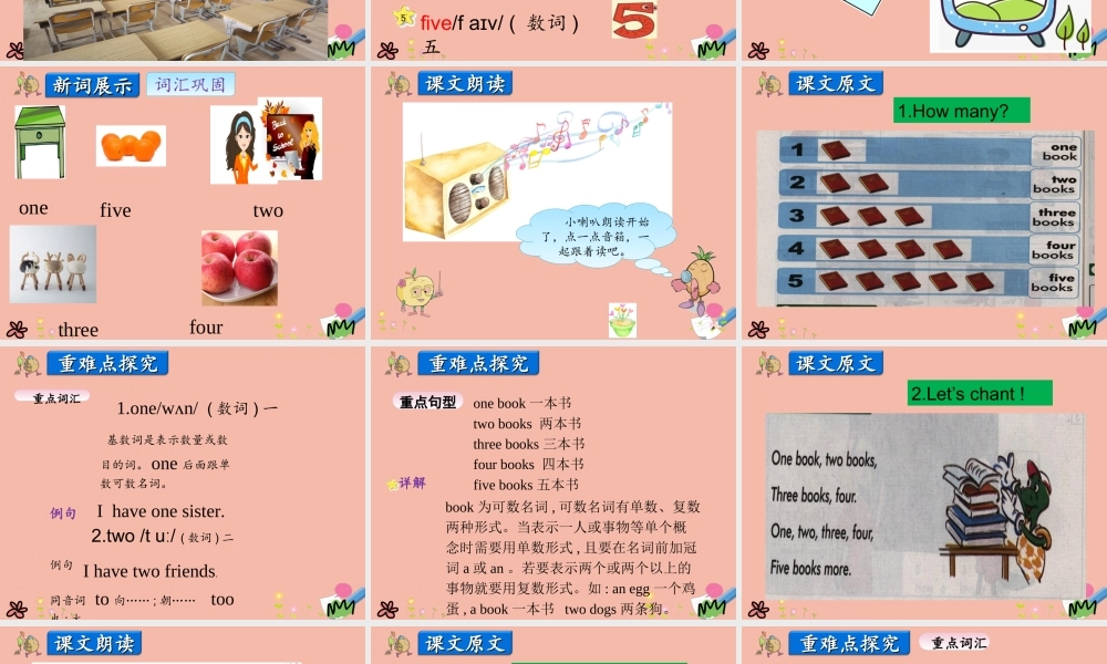 三年级英语上册 Unit 1 School and Numbers Lesson 4 Numbers 1-5课件 冀教版（三起）-冀教版小学三年级上册英语课件