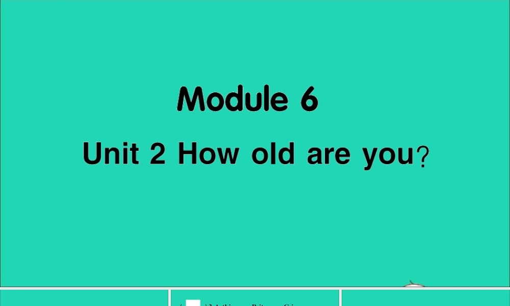 三年级英语上册 Module 6 Unit 2 How old are you作业课件 外研版（三起）-外研版小学三年级上册英语课件