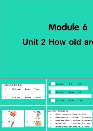 三年级英语上册 Module 6 Unit 2 How old are you作业课件 外研版（三起）-外研版小学三年级上册英语课件